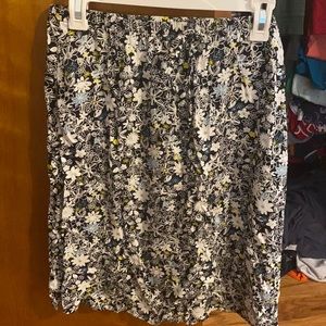 -Drawstring Floral Skirt